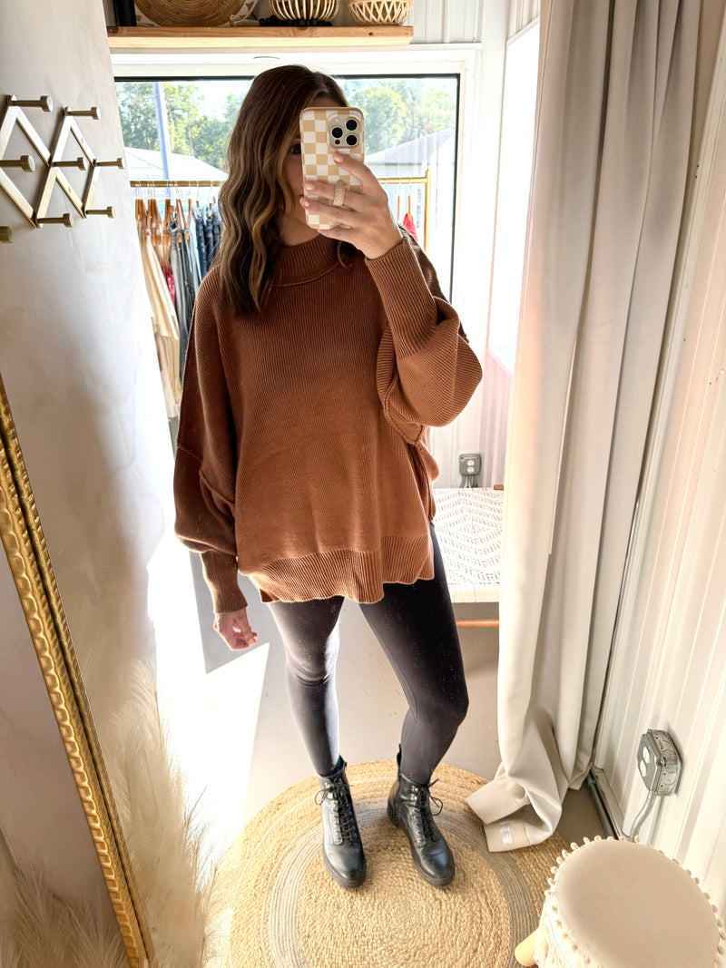 Deep Camel Oversized Sweater