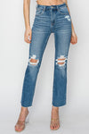 Risen High Rise Distressed Knee Jean