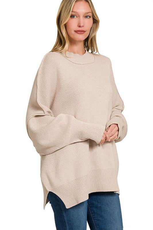 Sand Beige Oversized Sweater