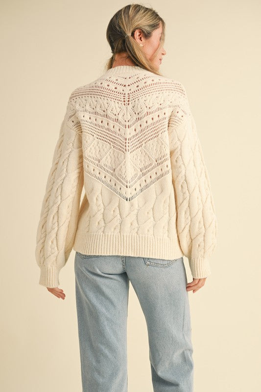 Lace Cable Knit Sweater