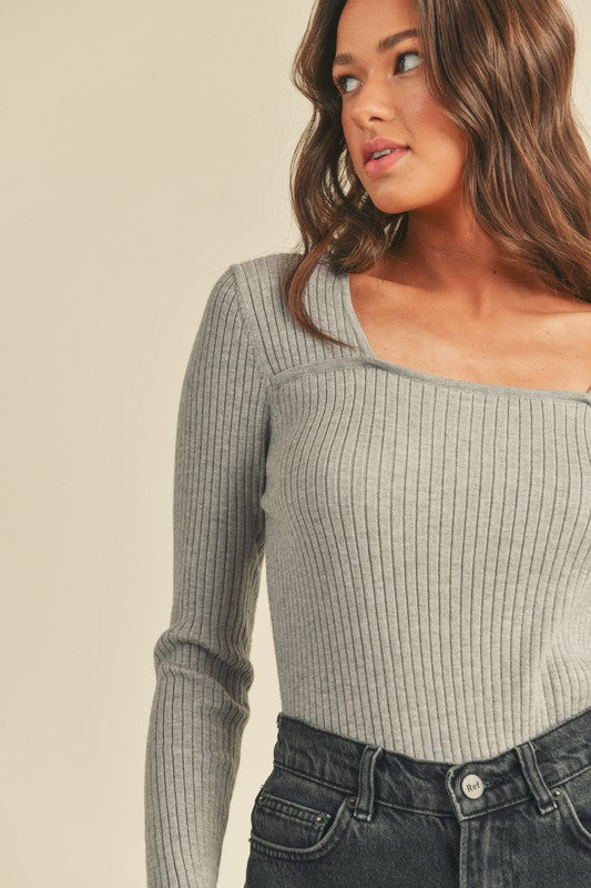 Heather Gray Sweater Top