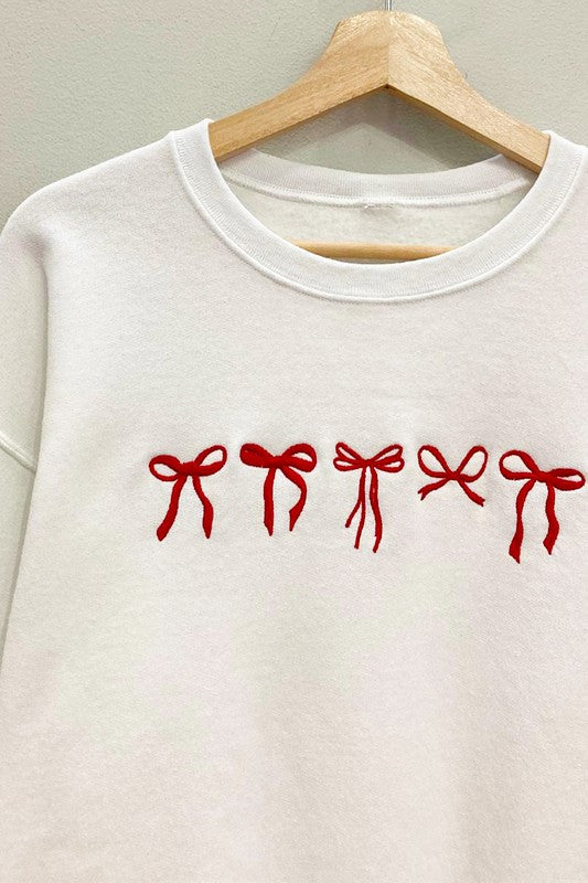 Red Bow Graphic Sweatshirt