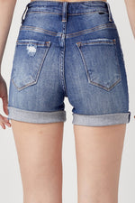 Risen Rolled Up Denim Shorts- Dark