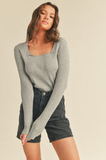 Heather Gray Sweater Top