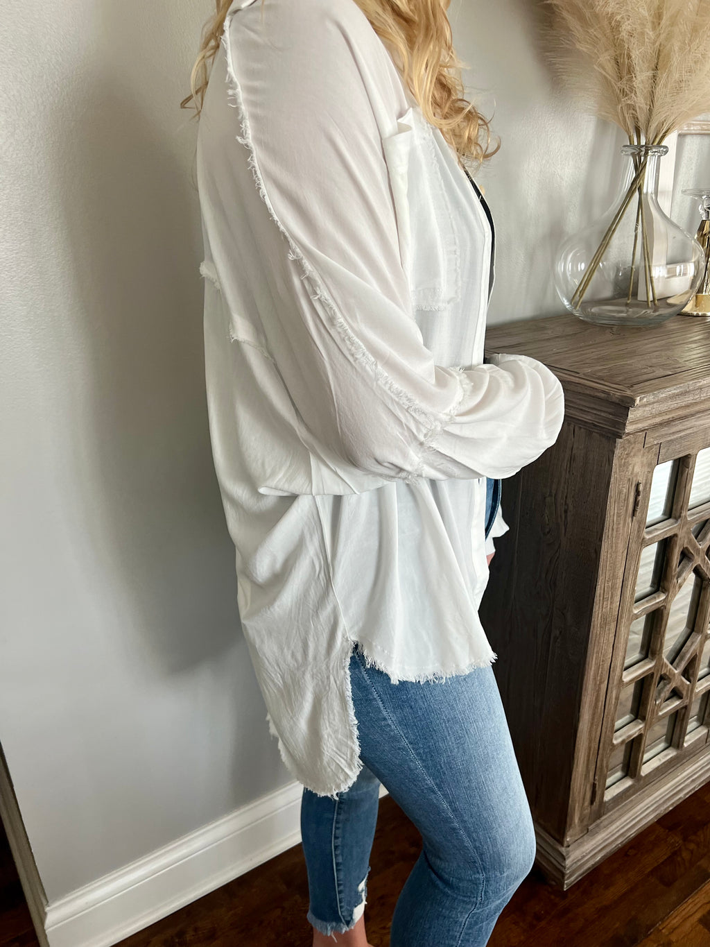 Ivory Oversized Button Up